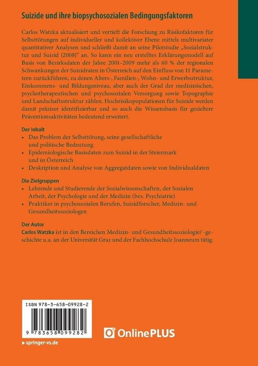 Produktbild: Suizide und ihre biopsychosozialen Bedingungsfaktoren