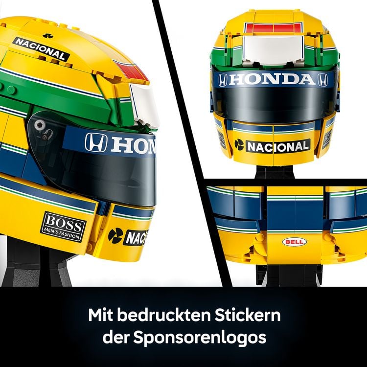 Produktbild: LEGO Editions Ayrton Senna Helm F1 Fanartikel Modellbausatz 43024