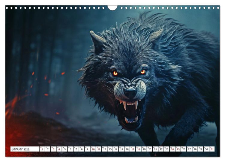 Produktbild: Mystische Kreaturen - Ein Jahr voller Magie und Fantasie (Wandkalender 2026 DIN A3 quer), CALVENDO Monatskalender