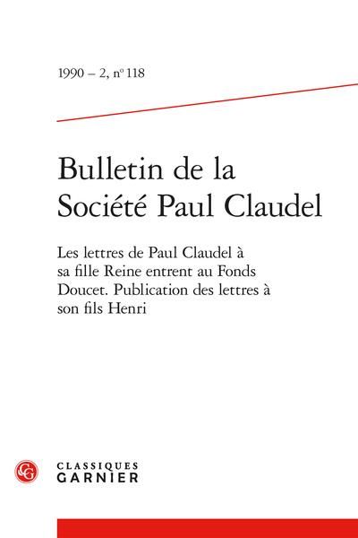 Produktbild: Bulletin de la Societe Paul Claudel; les Lettres de Paul Claudel a