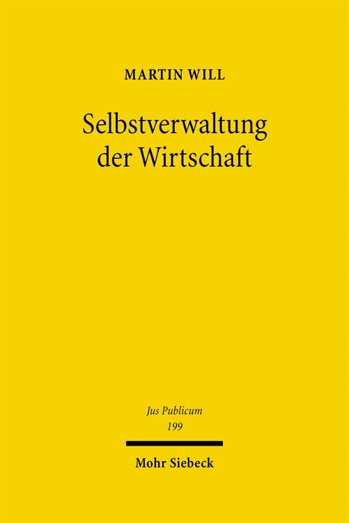 Produktbild: Selbstverwaltung der Wirtschaft