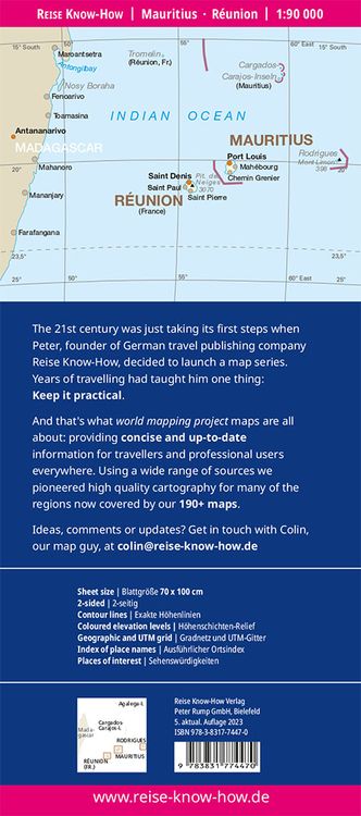 Produktbild: Reise Know-How Landkarte Mauritius, R&eacute;union, Rodrigues (1:90.000)