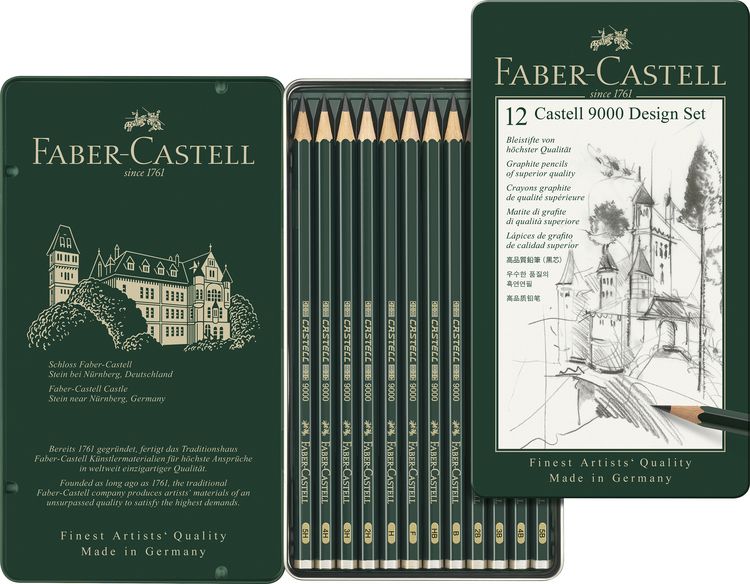 Produktbild: Faber-Castell Bleistifte Castell 9000 Design Set, 5B-5H, 12er Set