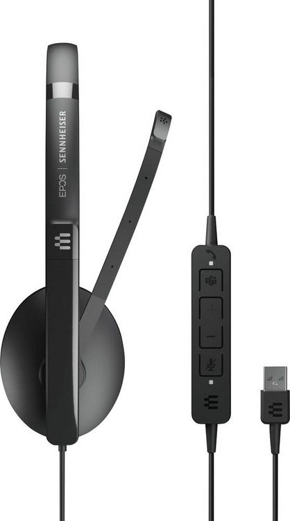 Produktbild: EPOS On Ear Headset kabelgebunden Stereo Schwarz Noise Cancelling Lautst&auml;rkeregelung, Mikrofon-Stummschaltung Telefon