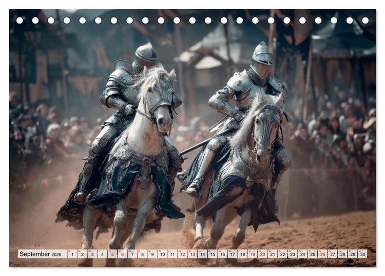 Produktbild: Ritter - Legenden aus Stahl und Ehre (Tischkalender 2026 DIN A5 quer), CALVENDO Monatskalender