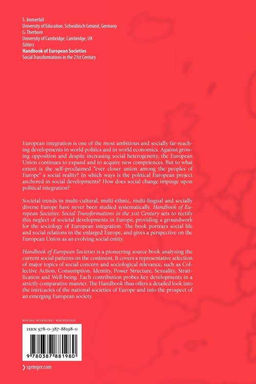 Produktbild: Handbook of European Societies