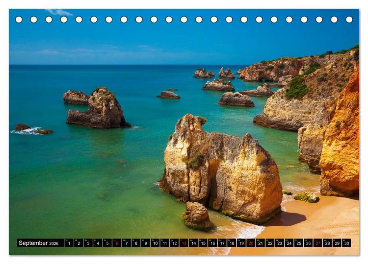 Produktbild: Str&auml;nde, Felsen und Meer - ALGARVE 2026 (Tischkalender 2026 DIN A5 quer), CALVENDO Monatskalender