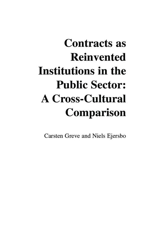 Produktbild: Contracts as Reinvented Institutions in the Public Sector