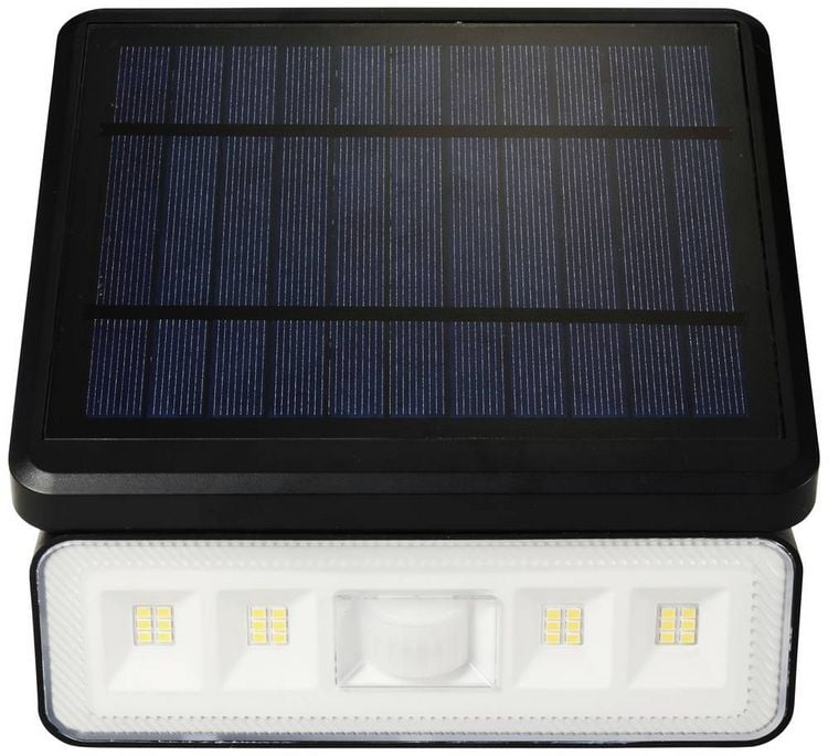 Produktbild: Sygonix SY-5972856 Solar-Wandstrahler mit Bewegungsmelder LED LED fest eingebaut 8 W Schwarz