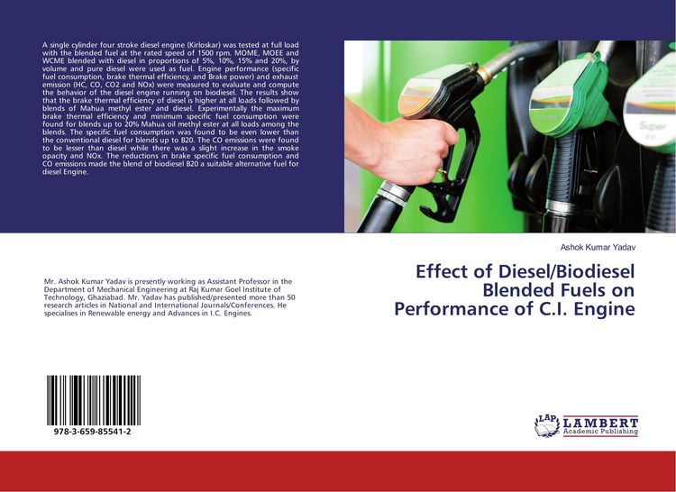 Produktbild: Effect of Diesel/Biodiesel Blended Fuels on Performance of C.I. Engine