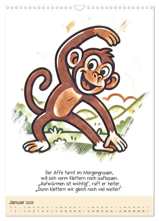 Produktbild: Tierisch hoch hinaus: Von A bis Z durchs Kletterabenteuer! - Der Kalender zum Kinderbuch (Wandkalender 2026 DIN A3 hoch), CALVENDO Monatskalender
