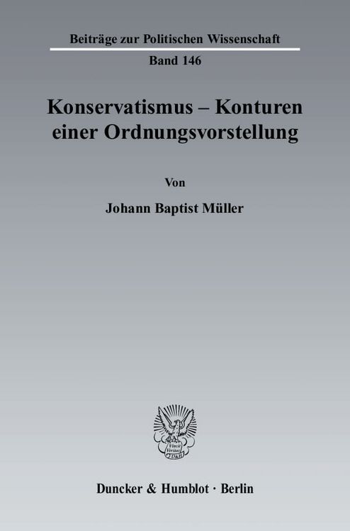 Produktbild: Konservatismus - Konturen einer Ordnungsvorstellung.