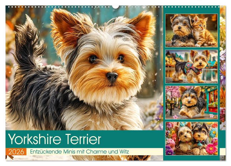Produktbild: Yorkshire Terrier. Entz&uuml;ckende Minis mit Charme und Witz (Wandkalender 2026 DIN A2 quer), CALVENDO Monatskalender