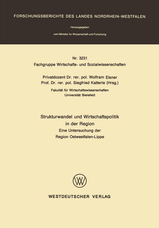 Produktbild: Strukturwandel und Wirtschaftspolitik in der Region