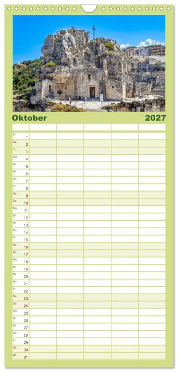 Produktbild: Familienplaner 2027 - Matera - Die Stadt der Sassi mit 5 Spalten (Wandkalender, 21 x 45 cm) CALVENDO