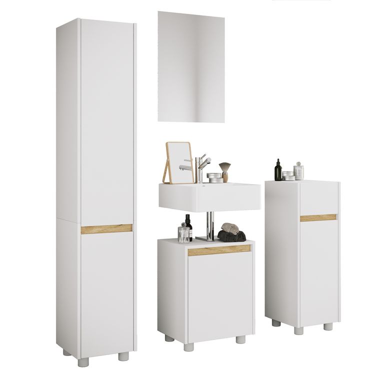 Produktbild: 4-tlg. Badm&ouml;bel Set Komplett Badschrank Cosila M