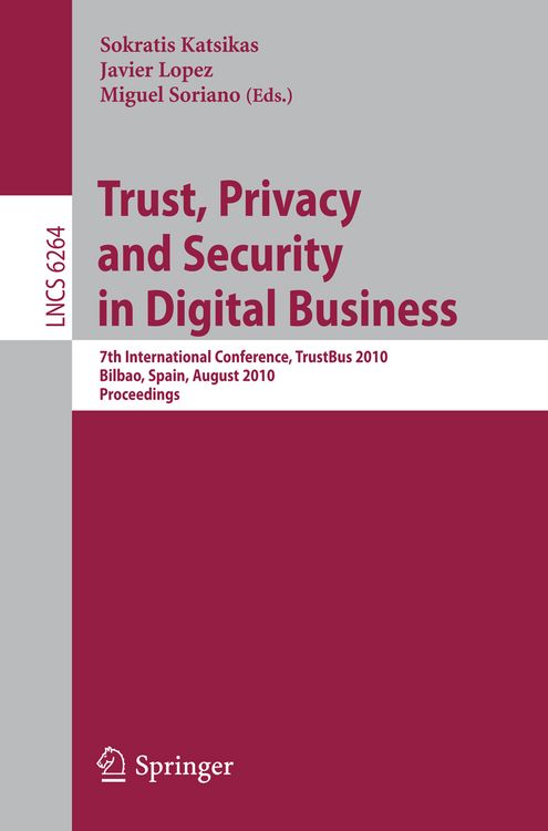 Produktbild: Trust, Privacy and Security in Digital Business
