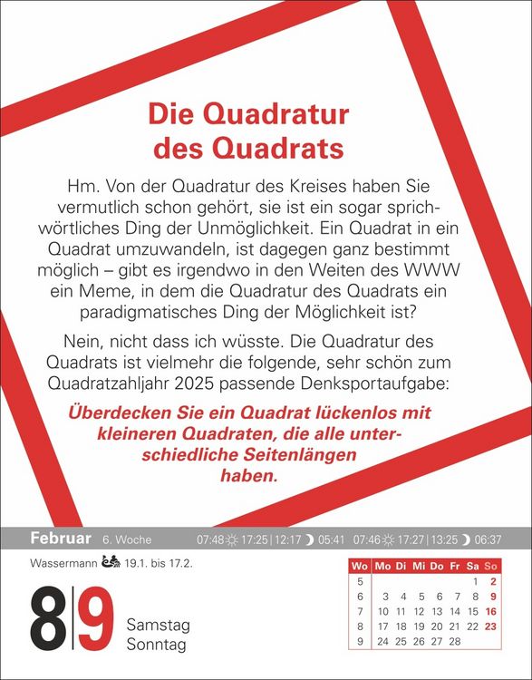 Produktbild: Der Mathematik-Kalender Tagesabrei&szlig;kalender 2025 - Nachts teile ich heimlich durch Null