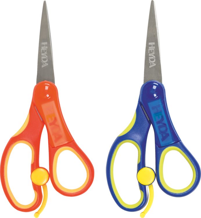 Produktbild: Kinderschere Soft-Touch | spitz, 135 mm, sortiert, blau, orange