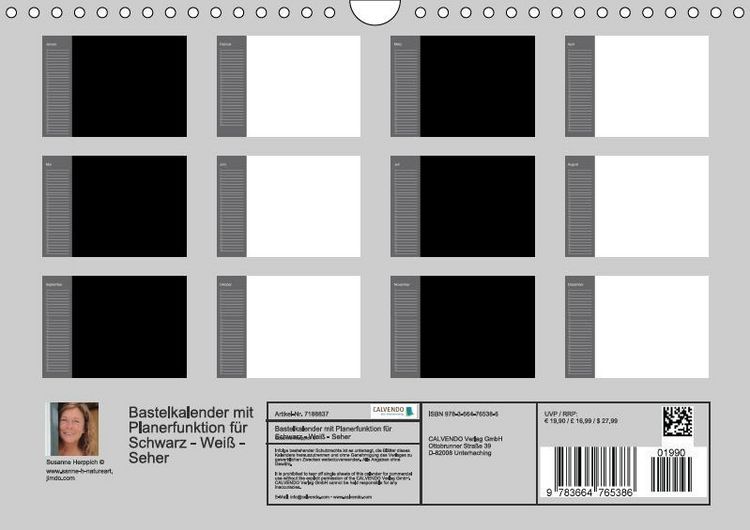 Produktbild: Bastelkalender mit Planerfunktion / F&uuml;r Schwarz - Wei&szlig; - Seher (Wandkalender immerw&auml;hrend DIN A4 quer)