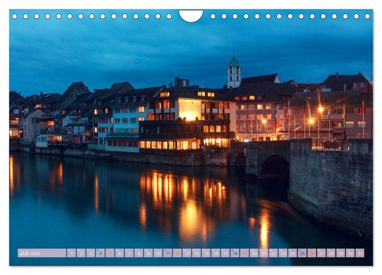 Produktbild: Rheinfelden bei Nacht (Wandkalender 2026 DIN A4 quer), CALVENDO Monatskalender