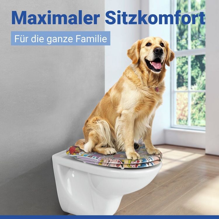 Produktbild: WC Sitz Mod. Pop-Art, Toilettendeckel mit Motiv und Absenkautomatik