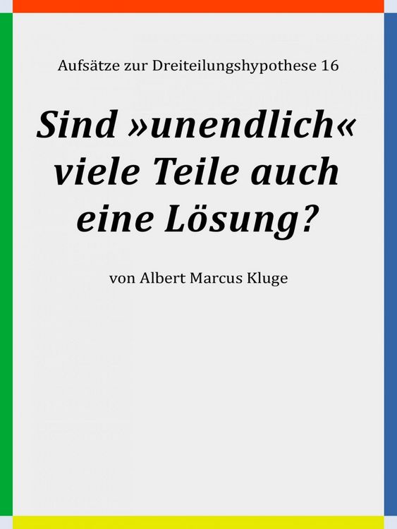 Produktbild: Sind &raquo;unendlich&laquo; viele Teile auch eine L&ouml;sung?