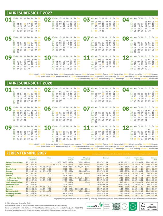 Produktbild: Little Dreams Wochenplaner Kalender 2027