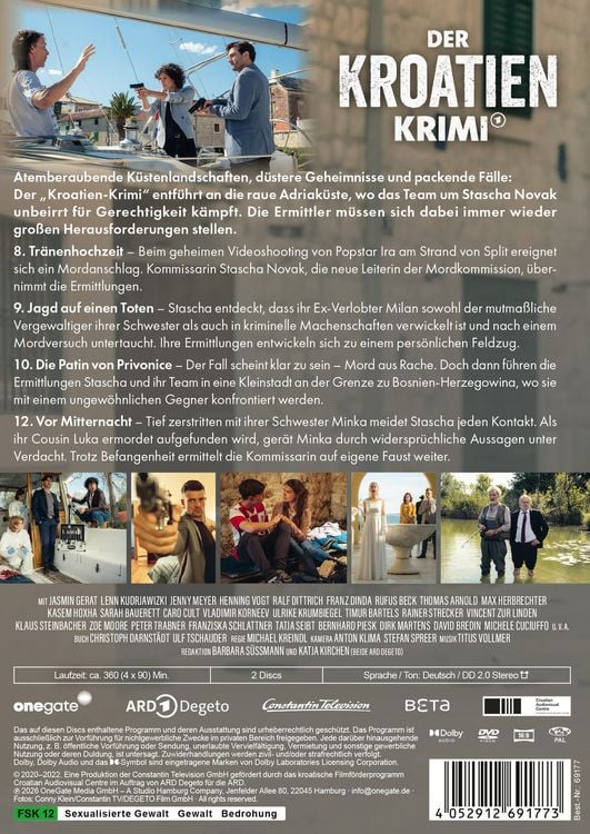 Produktbild: Der Kroatien-Krimi: Tr&auml;nenhochzeit / Jagd auf einen Toten / Die Patin von Privonice / Vor Mitternacht [2 DVDs]