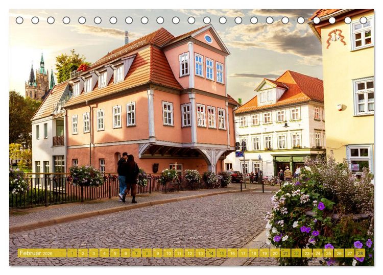 Produktbild: Romantisches Erfurt - Reise durch das sch&ouml;ne Th&uuml;ringen (Tischkalender 2026 DIN A5 quer), CALVENDO Monatskalender