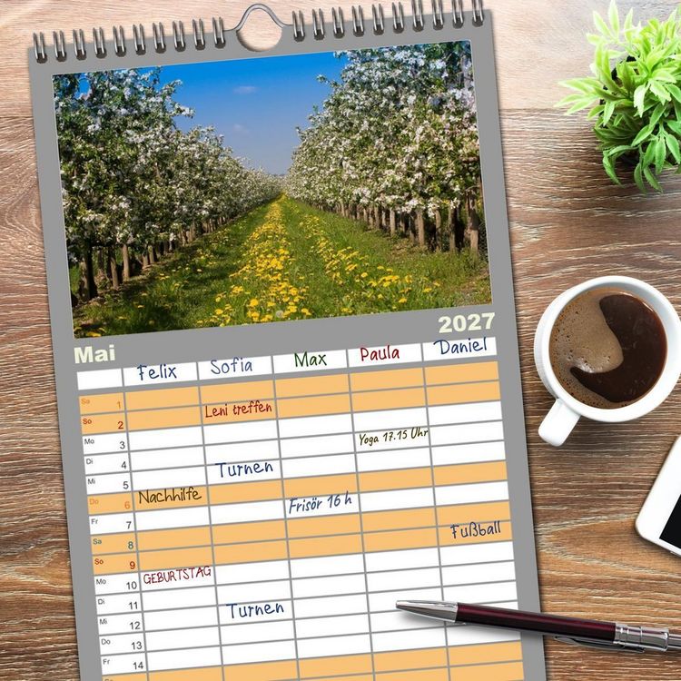 Produktbild: Familienplaner 2027 - Das Alte Land- im Rhythmus der Jahreszeiten mit 5 Spalten (Wandkalender, 21 x 45 cm) CALVENDO