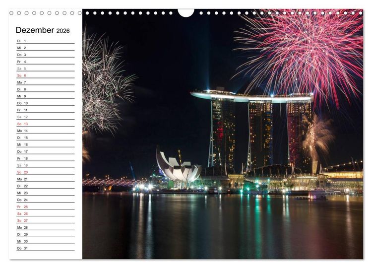 Produktbild: Singapur - Die Farben der Nacht (Wandkalender 2026 DIN A3 quer), CALVENDO Monatskalender