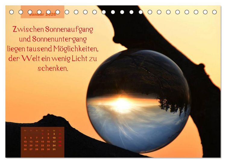 Produktbild: Die Welt in der Kugel (Tischkalender 2026 DIN A5 quer), CALVENDO Monatskalender