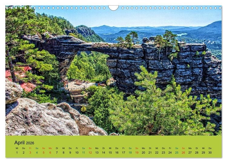 Produktbild: Im Elbsandstein - S&auml;chsisch-b&ouml;hmische Schweiz (Wandkalender 2026 DIN A3 quer), CALVENDO Monatskalender