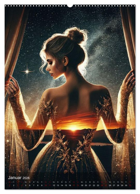 Produktbild: Feminine Facetten - Portraits in Doppelbelichtung (Wandkalender 2026 DIN A2 hoch), CALVENDO Monatskalender