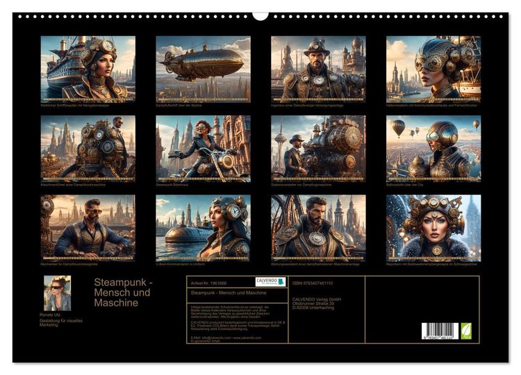 Produktbild: Steampunk - Mensch und Maschine (Wandkalender 2026 DIN A2 quer), CALVENDO Monatskalender