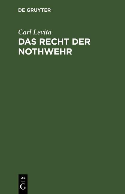 Produktbild: Das Recht der Nothwehr