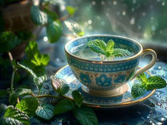 Produktbild: CALVENDO Puzzle Pfefferminztee in der Tasse | 1000 Teile Lege-Gr&ouml;&szlig;e 64x48cm Foto-Puzzle f&uuml;r gl&uuml;ckliche Stunden