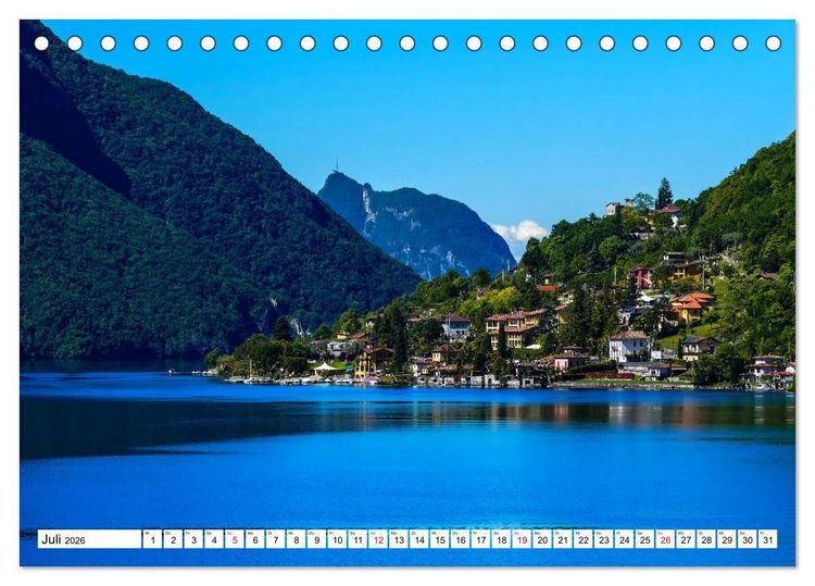 Produktbild: Impressionen vom Luganer See (Tischkalender 2026 DIN A5 quer), CALVENDO Monatskalender