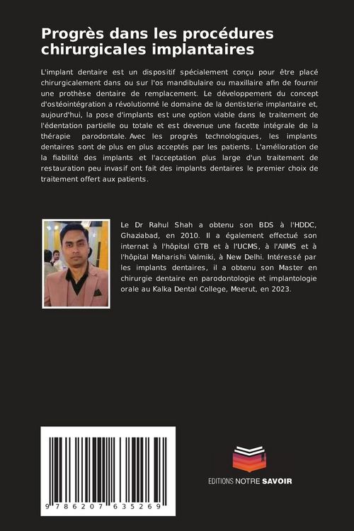 Produktbild: Progr&egrave;s dans les proc&eacute;dures chirurgicales implantaires