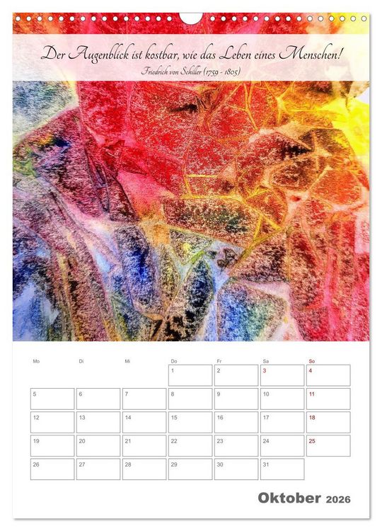 Produktbild: Farben der Achtsamkeit - Farbenreiche Aquarell-Tr&auml;ume mit Zitaten zur inneren Ruhe (Wandkalender 2026 DIN A3 hoch), CALVENDO Monatskalender