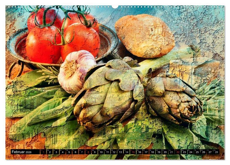 Produktbild: Italian Food - Vintage Design (hochwertiger Premium Wandkalender 2026 DIN A2 quer), Kunstdruck in Hochglanz