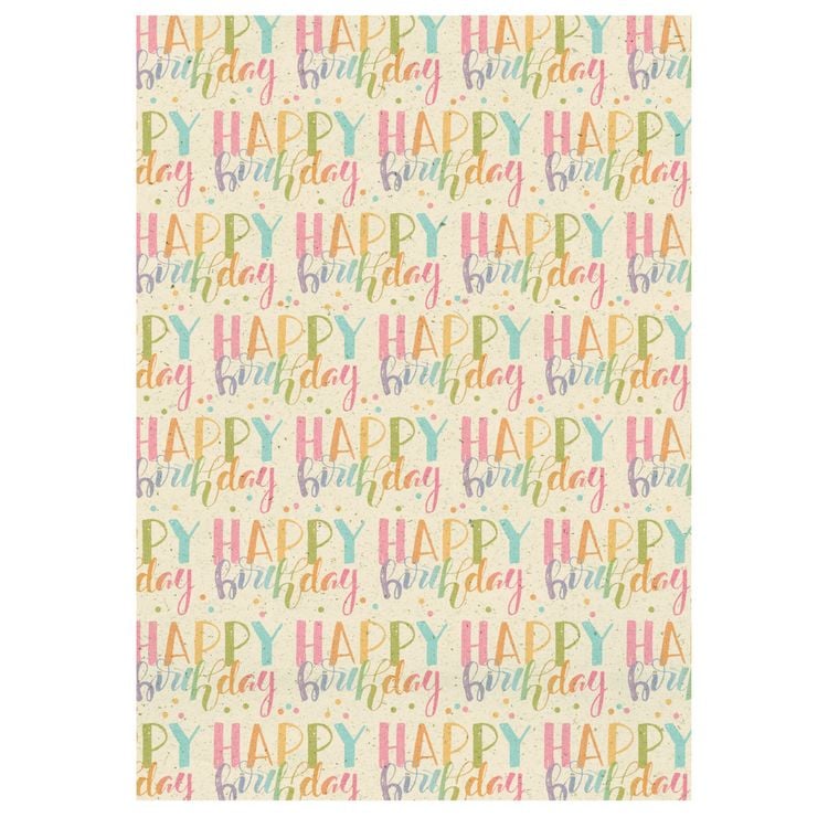 Produktbild: Idena Geschenkpapier Happy Birthday 70cmx2m Gras/Recycling