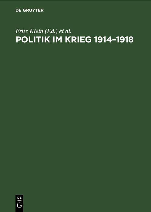Produktbild: Politik im Krieg 1914-1918