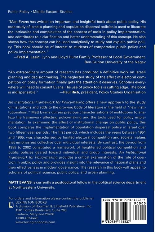 Produktbild: Institutional Framework for Policymaking