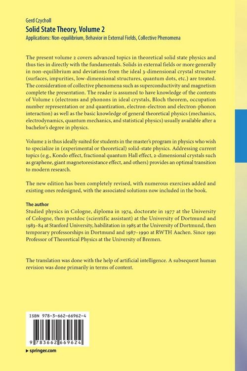 Produktbild: Solid State Theory, Volume 2