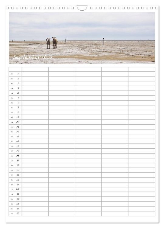 Produktbild: Nordfriesland - Familienplaner (Wandkalender 2027 DIN A3 hoch), CALVENDO Monatskalender