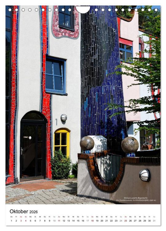 Produktbild: Wohnen unterm Regenturm - Ein Hundertwasser Architekturprojekt, 1991-94 (Wandkalender 2026 DIN A4 hoch), CALVENDO Monatskalender