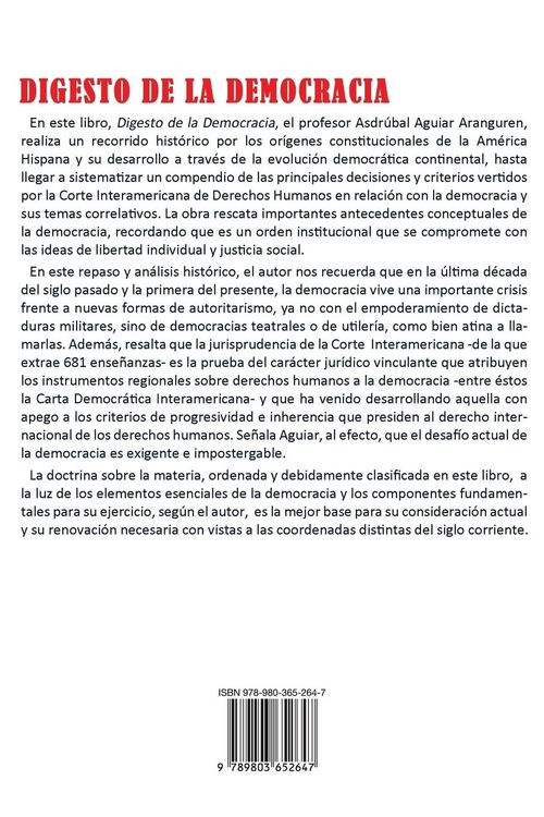Produktbild: Digesto de La Democracia. Jurisprudencia de La Corte Interamericana de Derechos Humanos 1987-2014