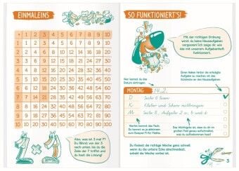 Produktbild: Grundschul-Aufgabenheft mini A6 30 Wochen (sortiert)